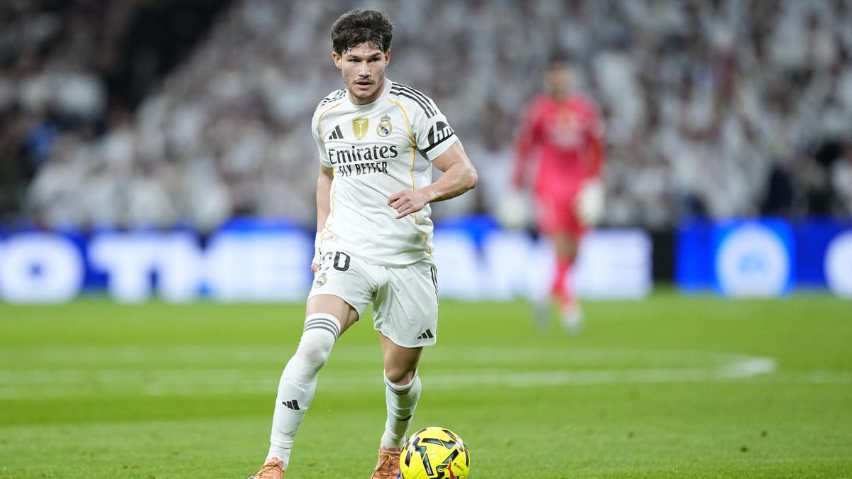 Fran García, en un partido en el Bernabéu