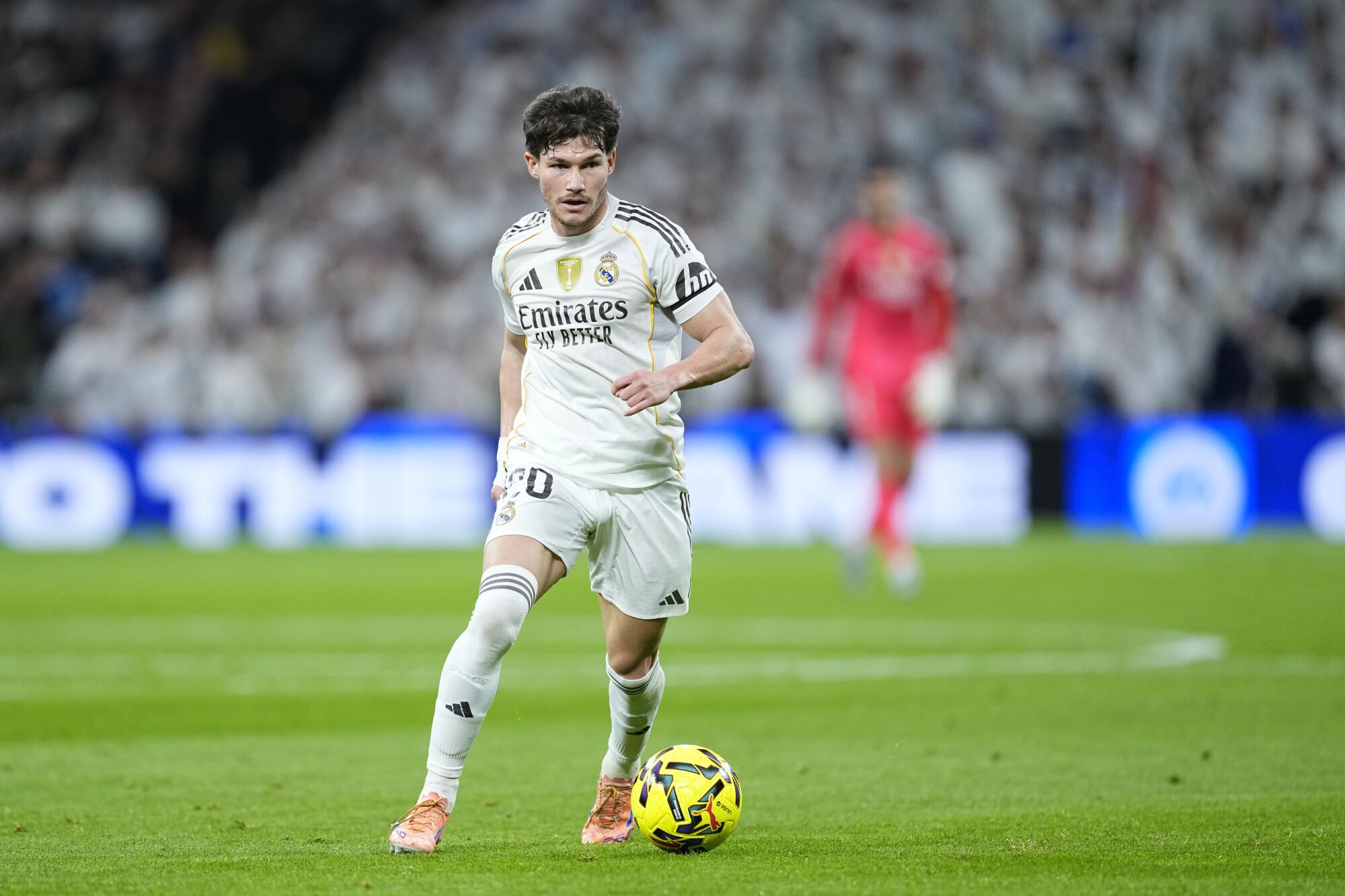 Fran Garcia of Real Madrid CF in action during the Spanish League, LaLiga EA Sports, football match played between Real Madrid and RC Celta de Vigo at Bernabeu stadium on December 07, 2025, in Madrid, Spain. AFP7 07/12/2025 ONLY FOR USE IN SPAIN. Oscar J. Barroso / AFP7 / Europa Press;2025;SOCCER;SPORT;ZSOCCER;ZSPORT;Real Madrid v RC Celta de Vigo - LaLiga EA Sports;