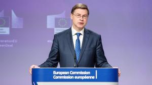 El vicepresidente de la Comisión Europea, Valdis Dombrovskis.