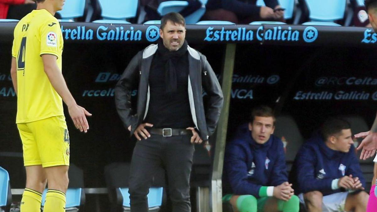 Eduardo Coudet, durante el partido contra el Villarreal. // MARTA G. BREA