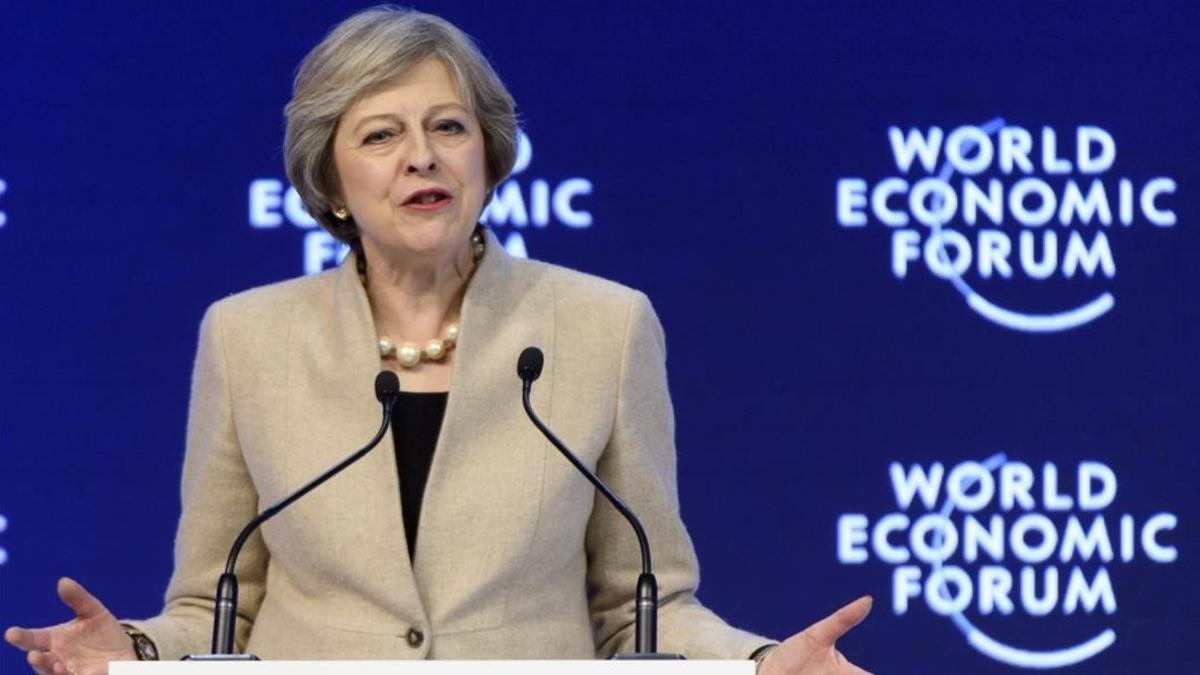 Theresa May en Davos