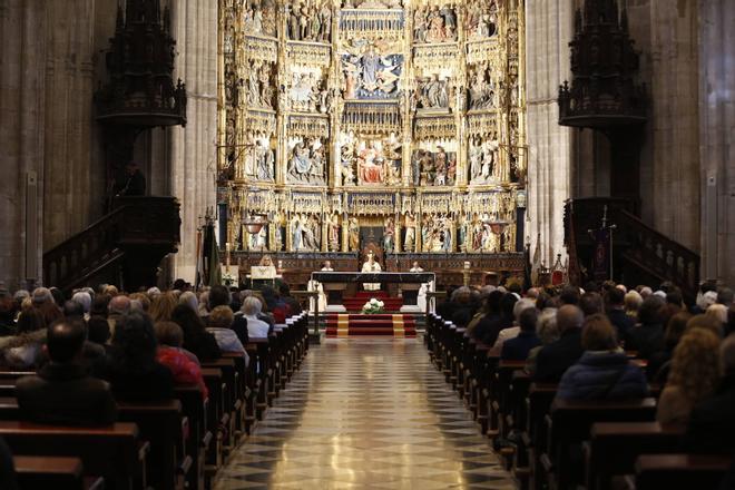 La misa en la Catedral por el jubileo de las cofradías.