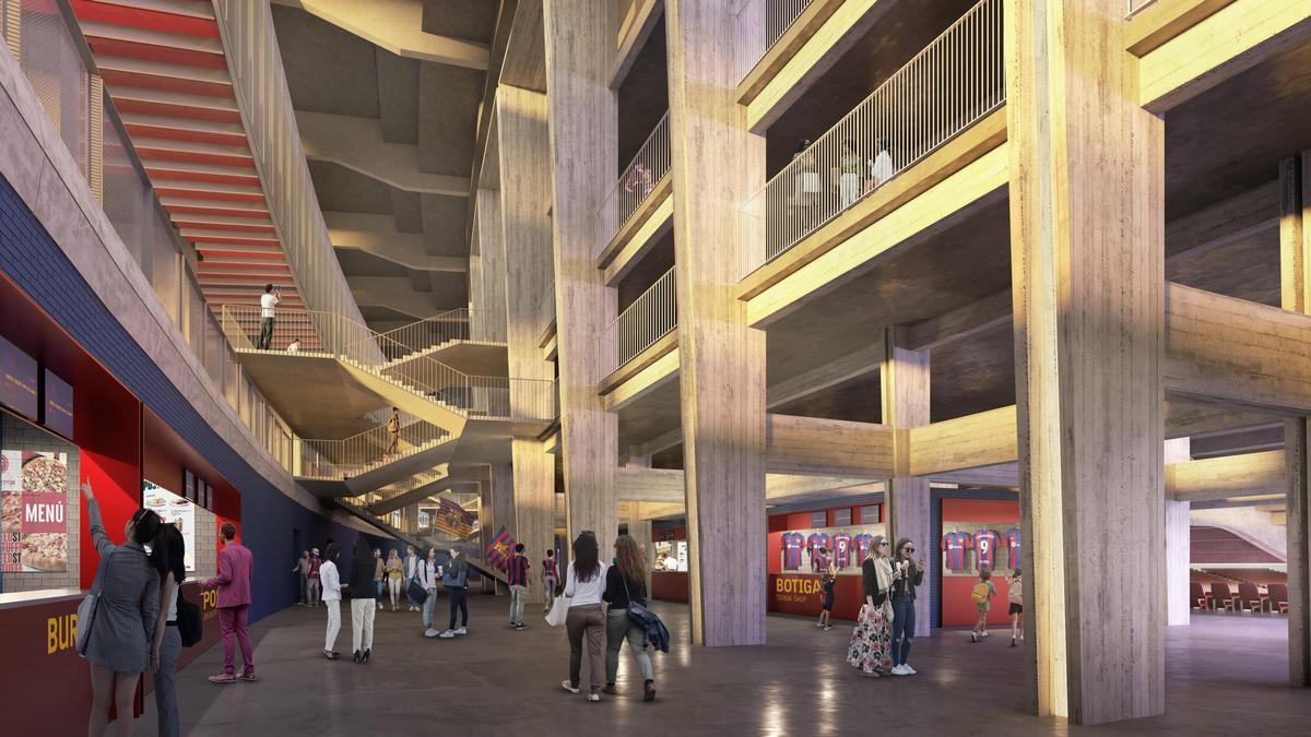 Dentro del Camp Nou habrá puestos renovados de comida y de productos para aficionados Dentro del Camp Nou habrá puestos renovados de comida y de productos para aficionados