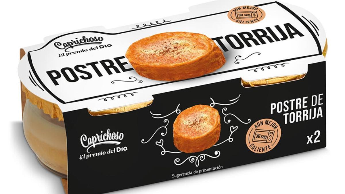 El producto 'Postre Torrija Caprichoso', disponible en los supermercados Dia