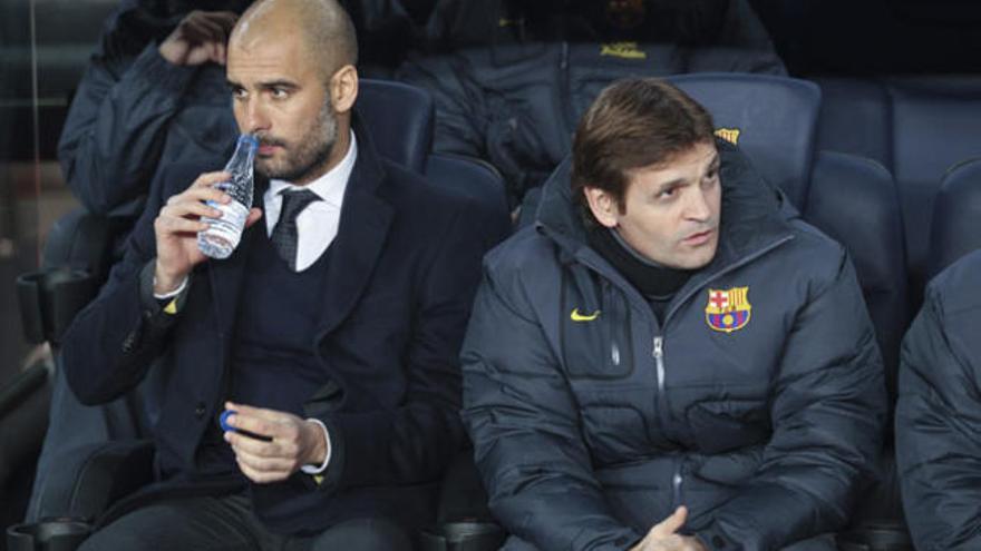 Tito Vilanova y Pep Guardiola.