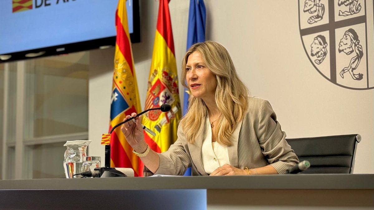 La vicepresidenta del Gobierno de Aragón, Mar Vaquero, en la rueda de prensa posterior al Consejo de Gobierno.