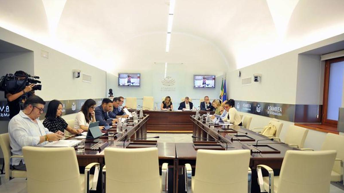 Reunión de la Comisión de Hacienda y Presupuestos de la Asamblea de Extremadura.