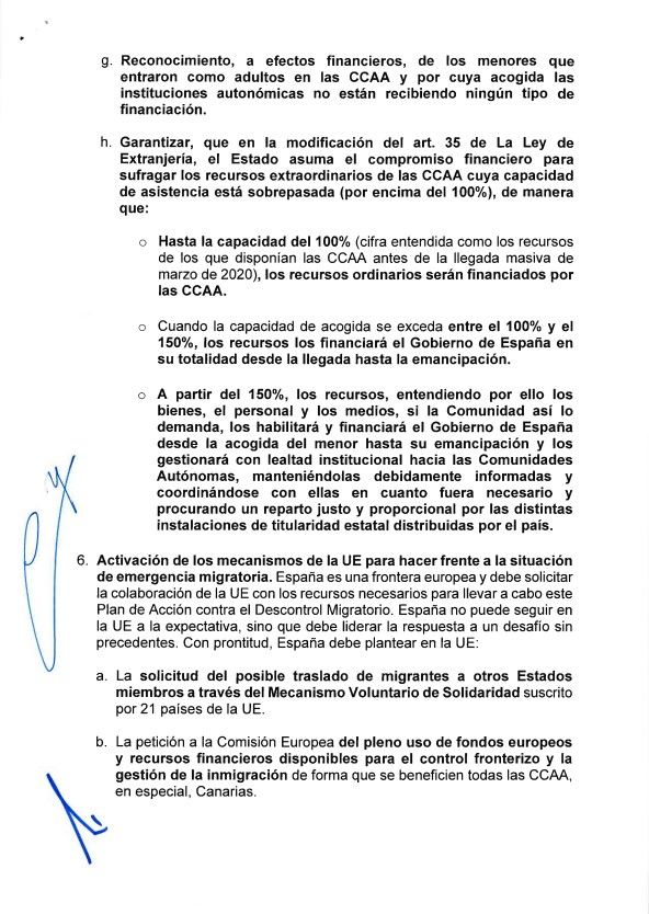 Acuerdo firmado por Núñez Feijóo y Clavijo para afrontar la crisis migratoria en Canarias