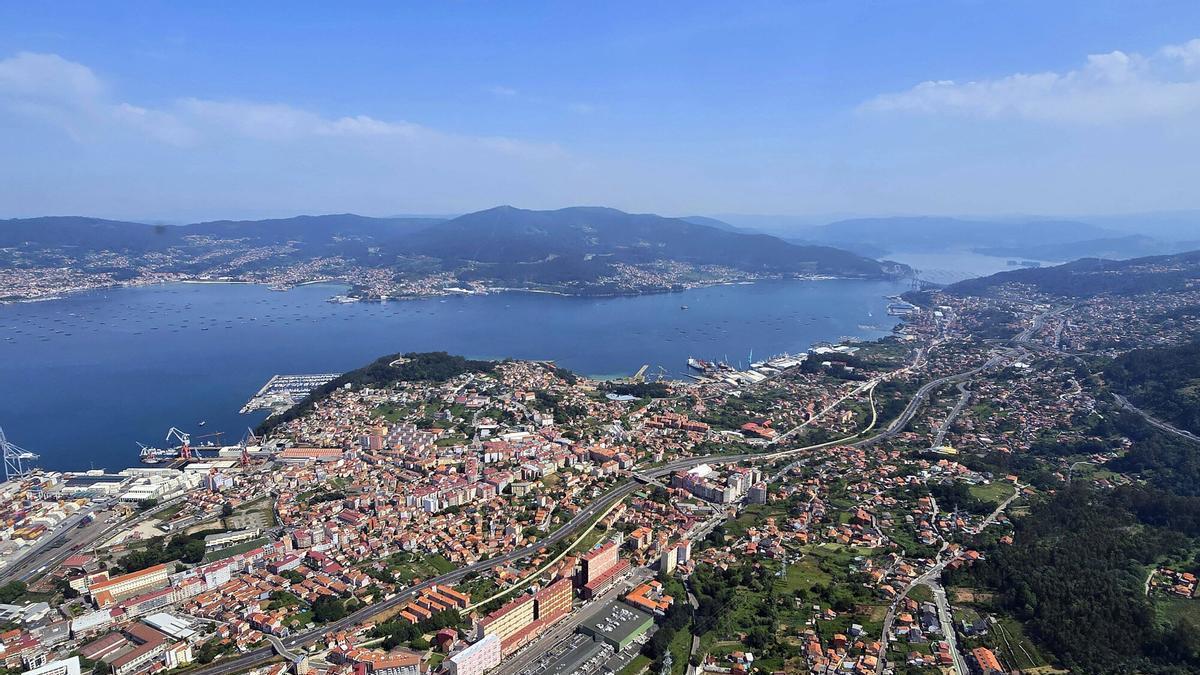 Vista aérea de Vigo.