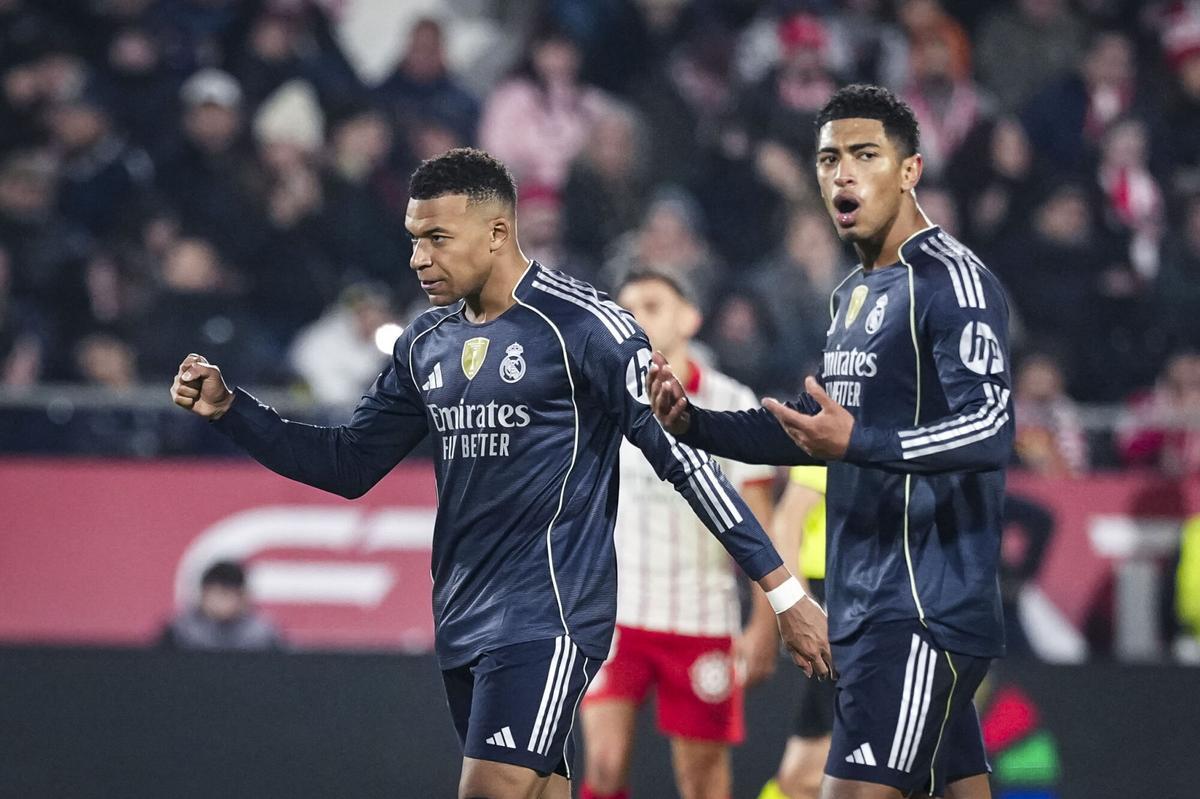 Mbappé y Bellingham, en un partido con el Madrid