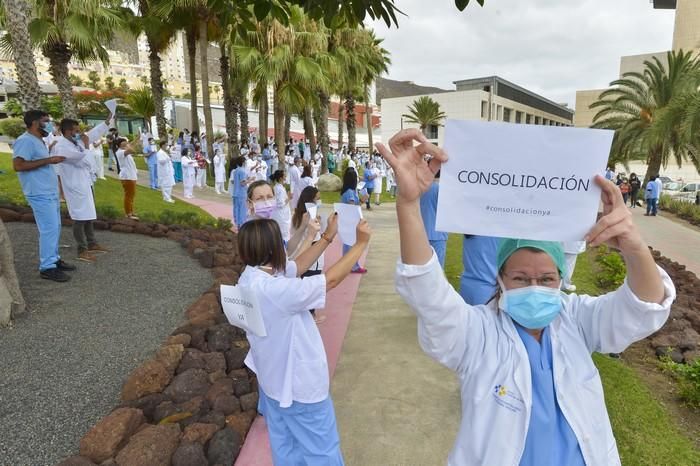 Manifestación de médicos temporales.