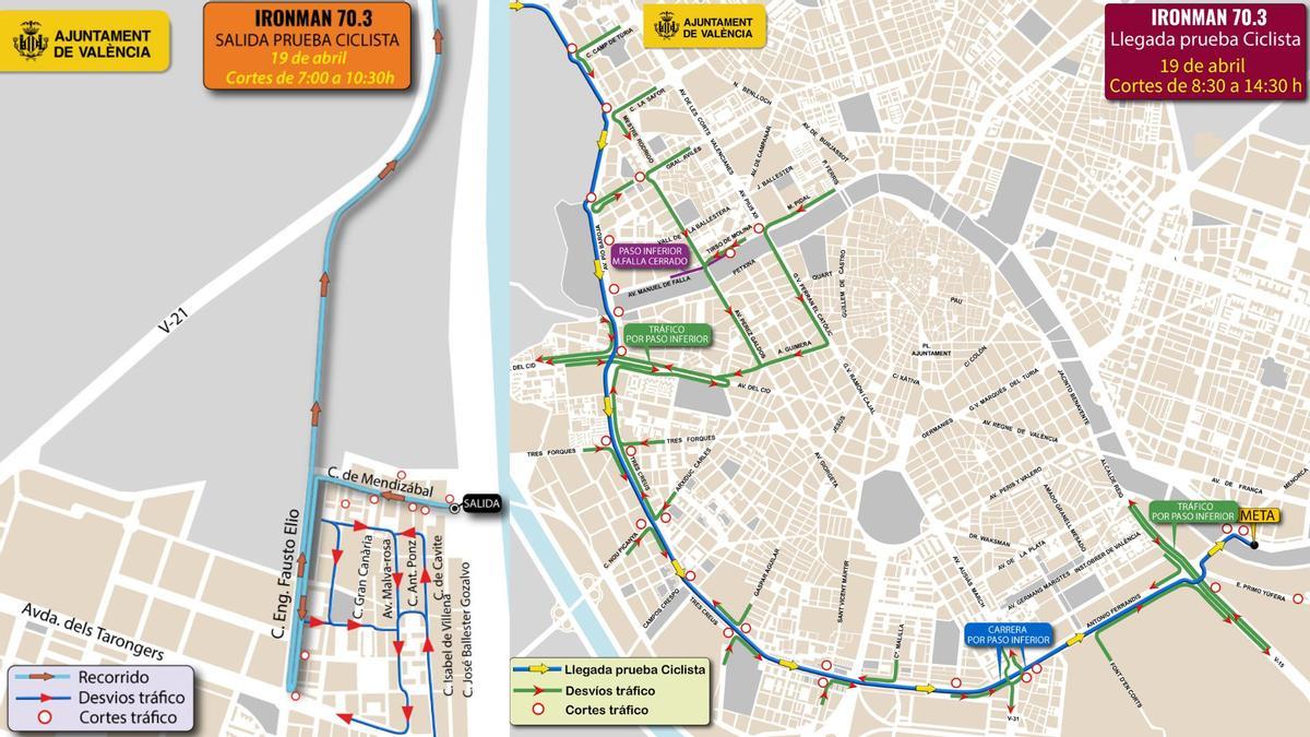 Salida y llegada de la prueba ciclista.