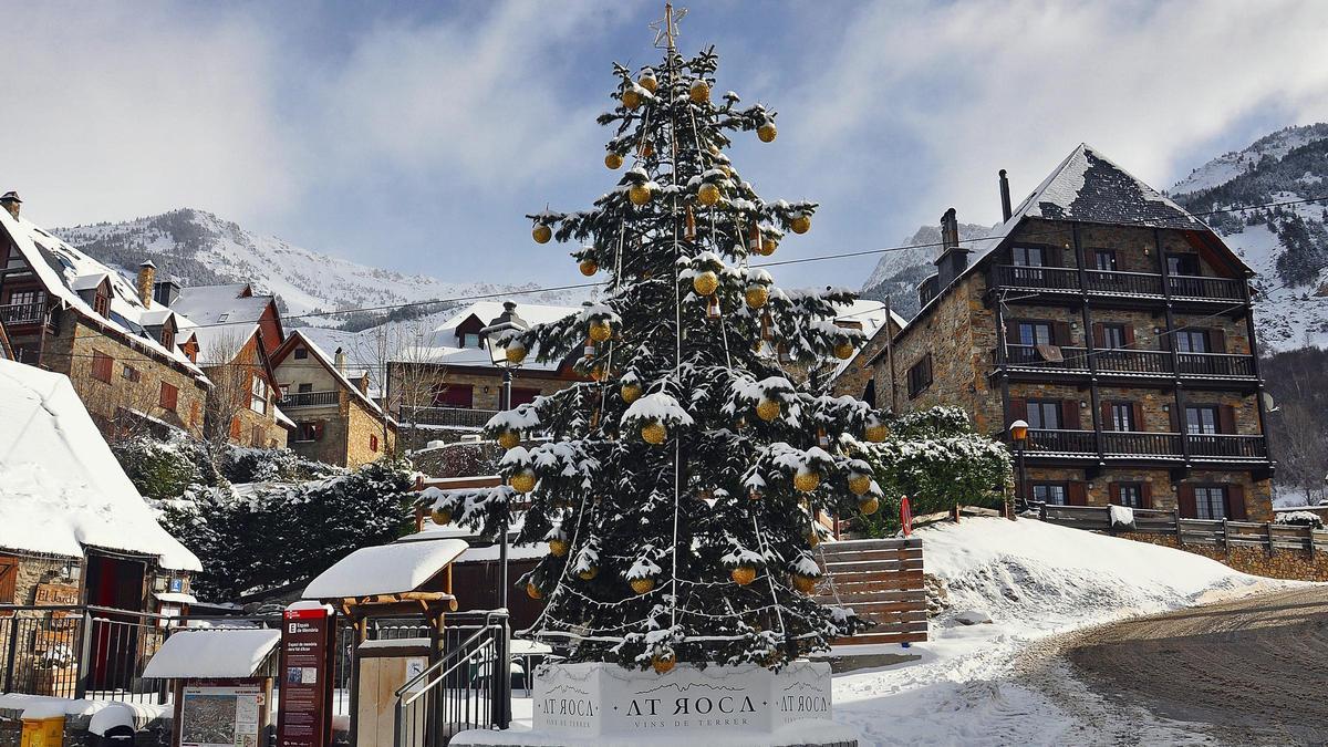 Nieve en Bagergue (Vall d'Aran, Lleida).