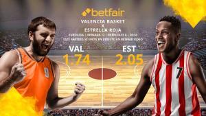 Valencia Basket vs. Estrella Roja de Belgrado: horario, TV, estadísticas, clasificación y pronósticos