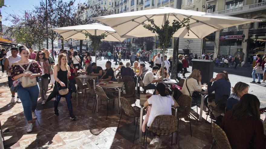 Terrazas en la plaza del Ayuntamiento.