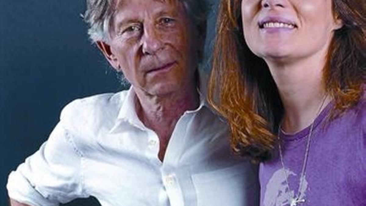 Roman Polanski y su mujer, Emmanuelle Seigner, tras el concierto de esta en Montreux.