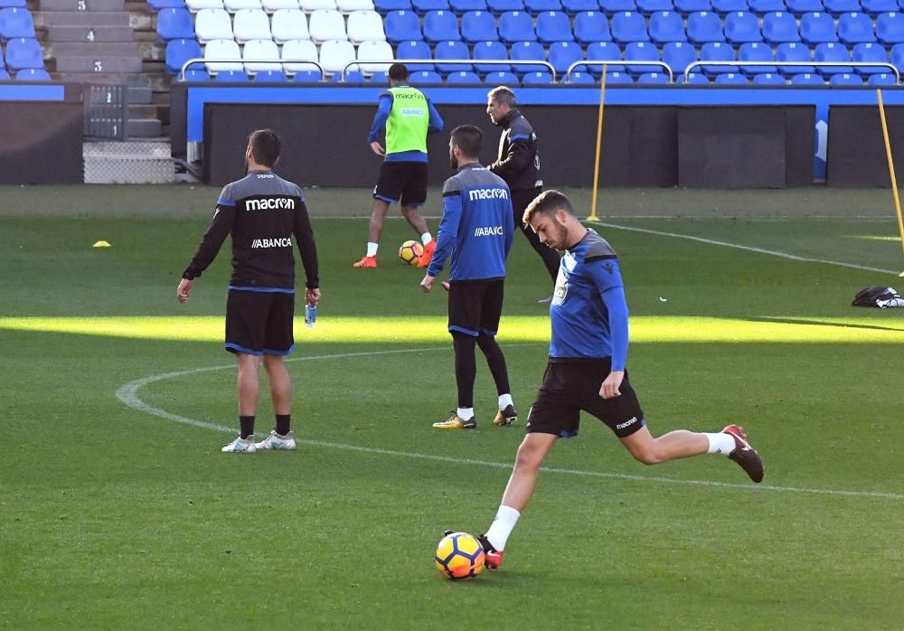 Sesión del Dépor antes de medirse al Athletic