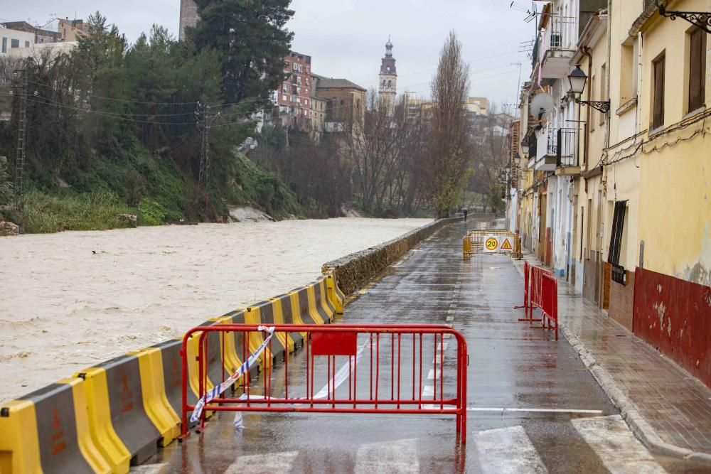 Segundo día del  Temporal Gloria en la Vall d'Albaida, la Costera y la Canal de Navarrés