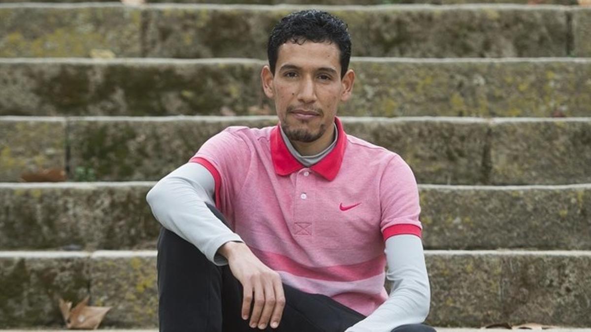 El atleta español de origen marroqui Ayad Lamdassem, en Montjuic.