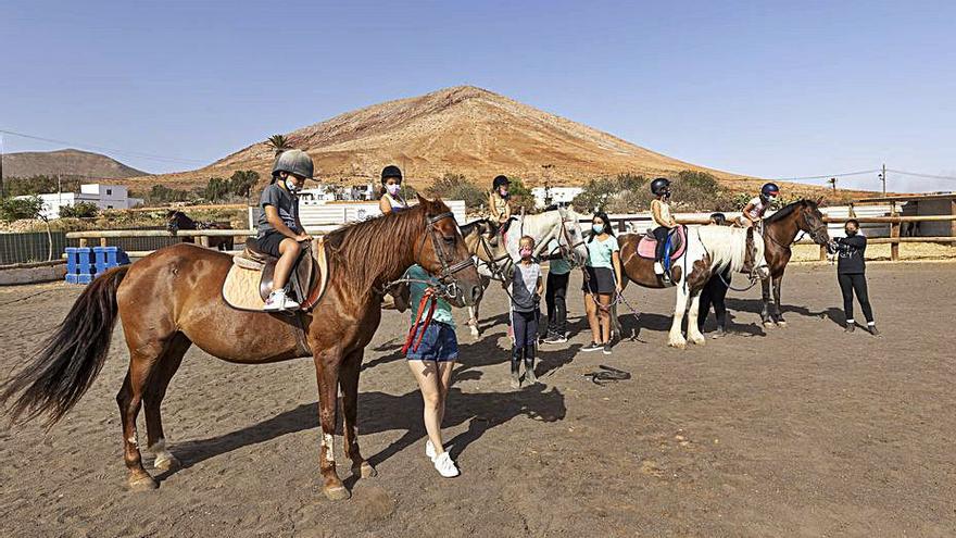 Uno de los ejercicios para familiarizarse con los caballos. | | FUSELLI