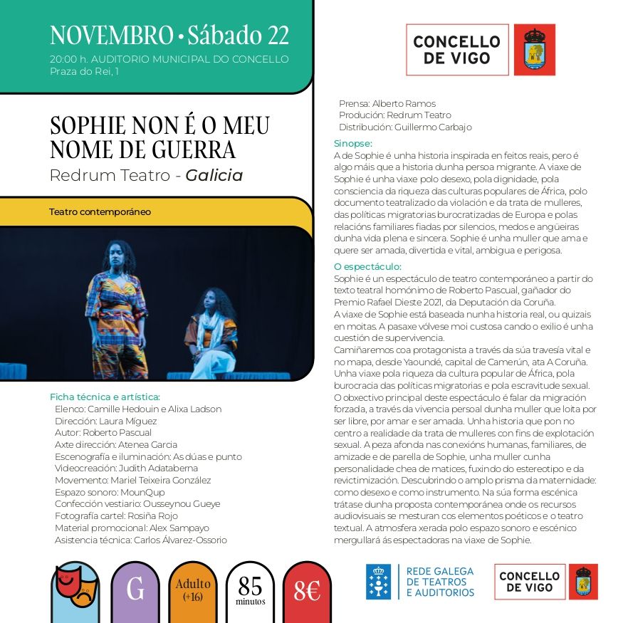Ficha de «Sophie non é o meu nome de guerra» de VigoCultura 2025