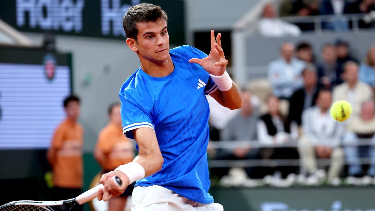 Jódar en su partido contra Zverev