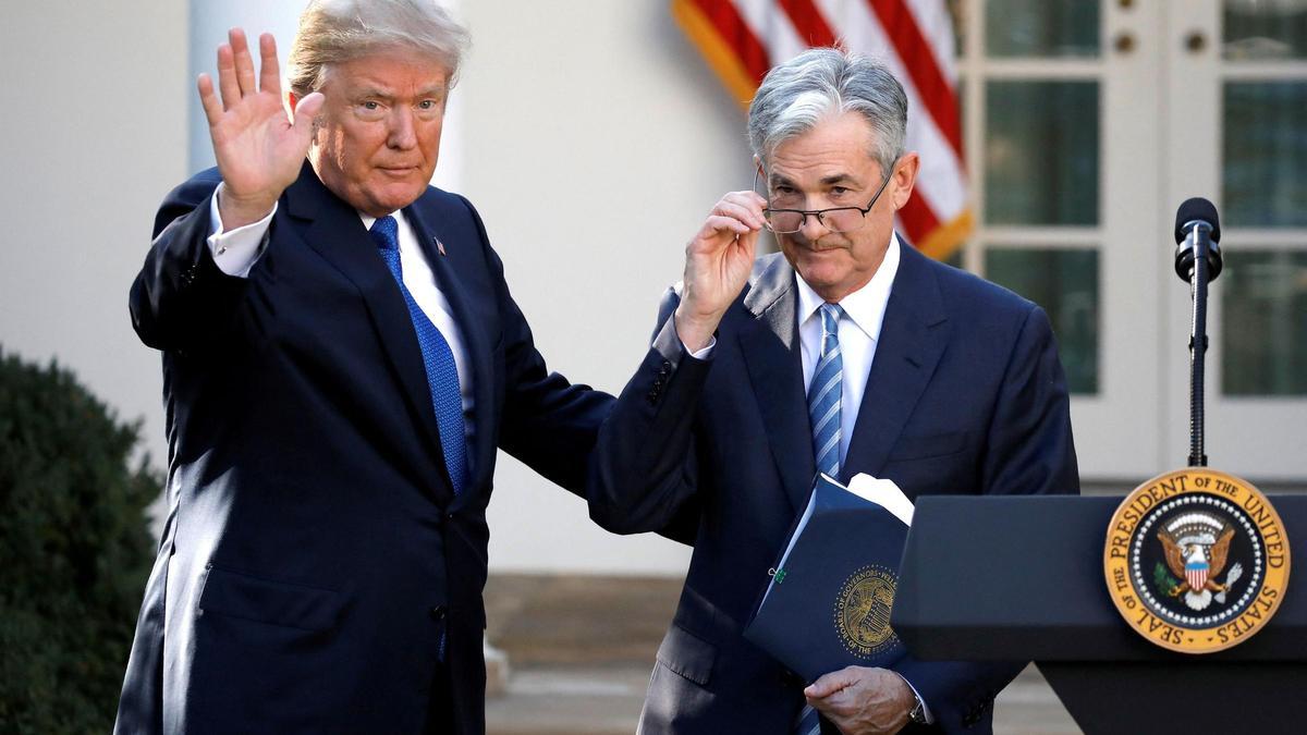 Donald Trump y Jerome Powell, en una imagen de archivo.