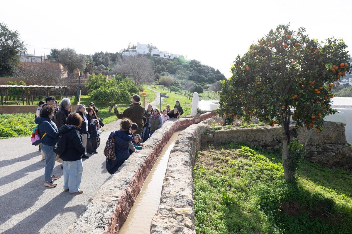 El historiador muestra el Canal des Molins.