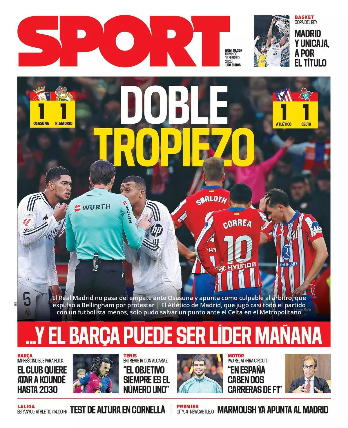 La portada de SPORT de hoy