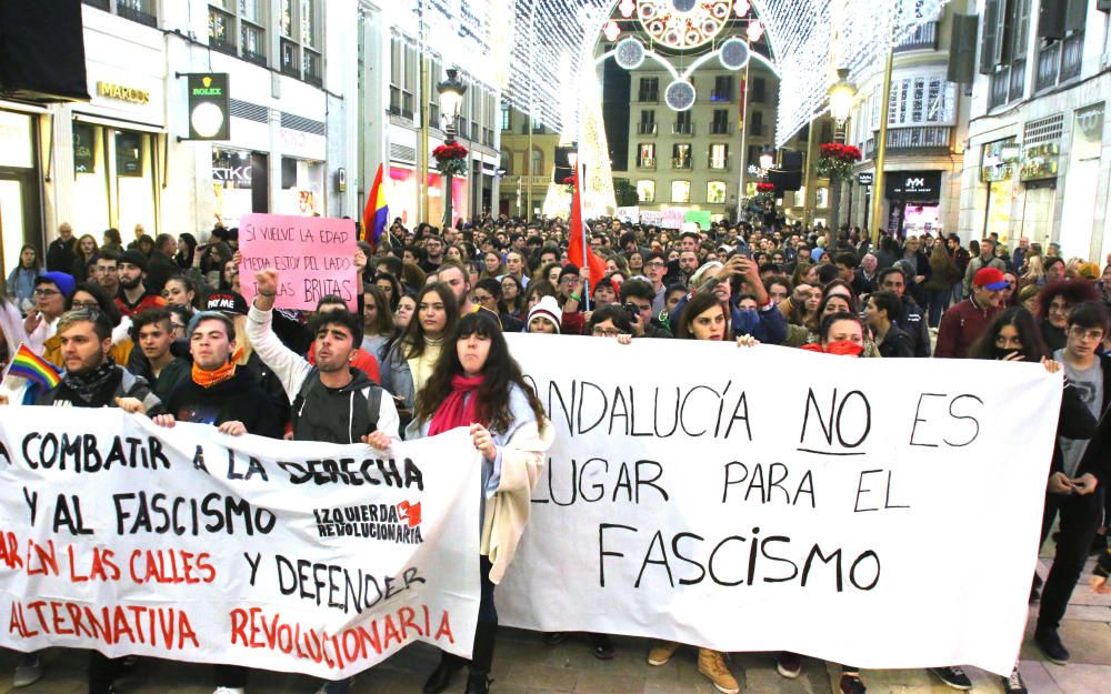 Protesta contra el fascismo en Málaga tras los resultados del 2D