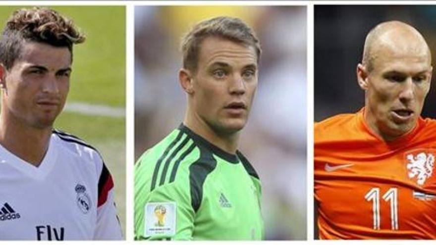 Cristiano Ronaldo, Robben y Neuer, candidatos a mejor jugador de Europa