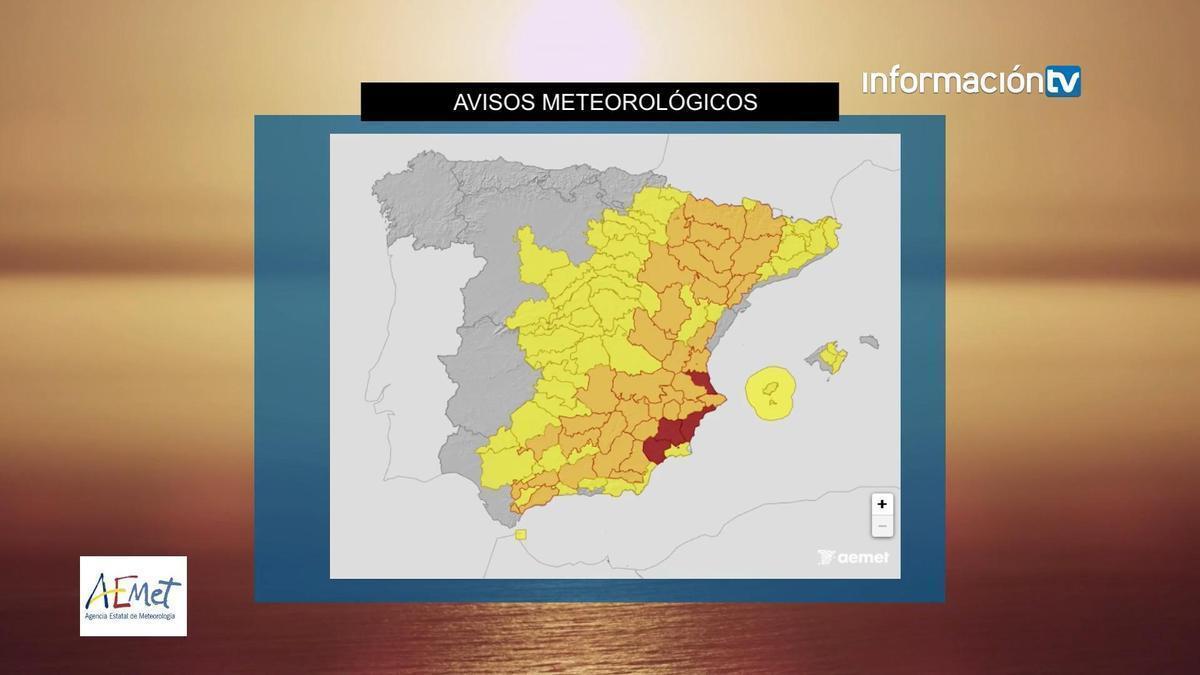 La AEMET activa el aviso de nivel rojo este jueves en el litoral sur de Alicante por calor extremo