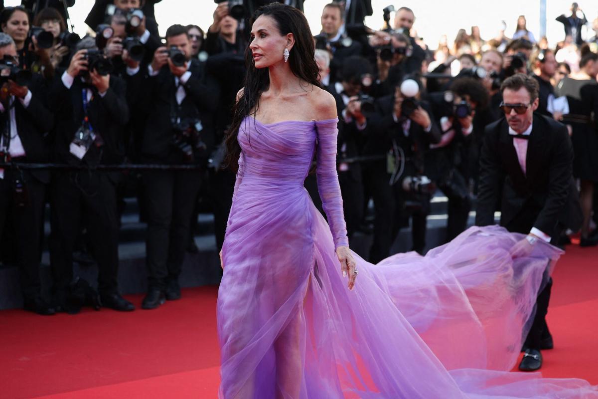 Member of the jury US actress and producer Demi Moore arrives for the screening of the film "La Vie d'une femme" (A Woman's Life) at the 79th edition of the Cannes Film Festival in Cannes, southern France on May 13, 2026. (Photo by Valery HACHE / AFP)