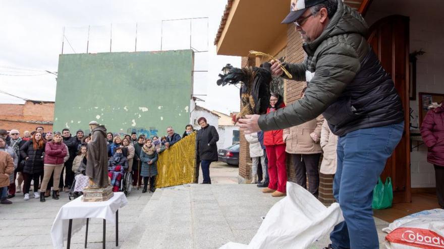 Olmillos celebra la tradicional subasta de San Antón