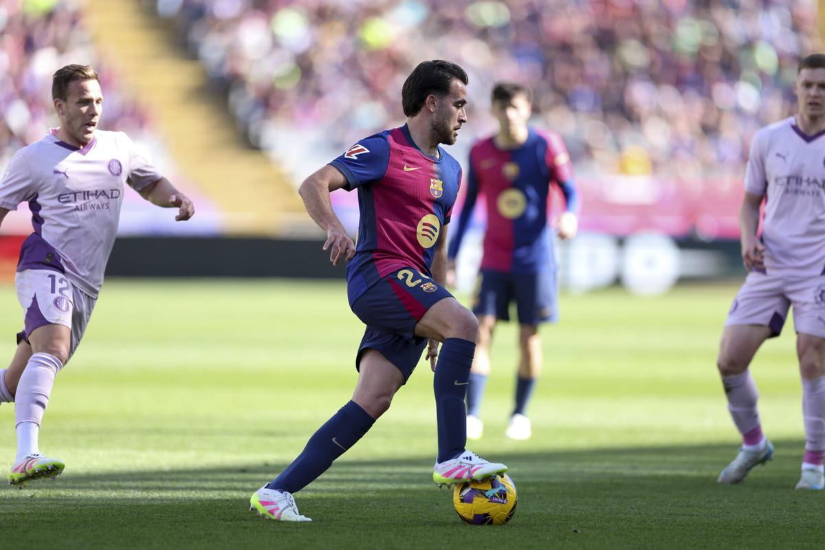 Eric Garcia, en un lance del partido ante el Girona