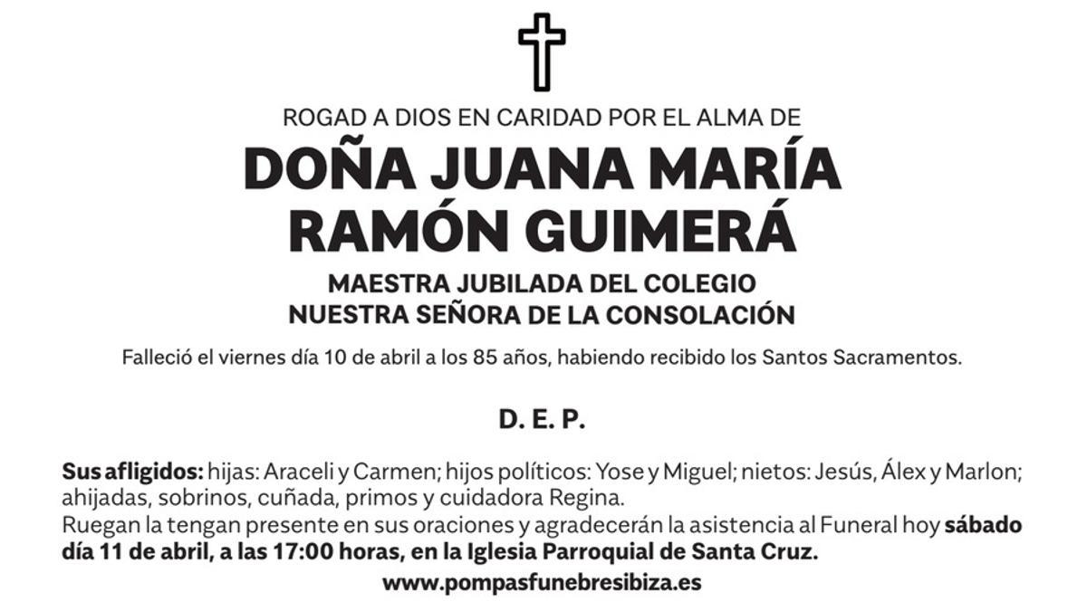 Esquela Juana María Ramón Guimerá