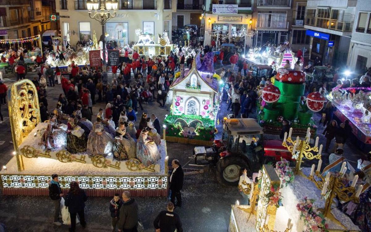 Un instante durante la cabalgata de Cheste.