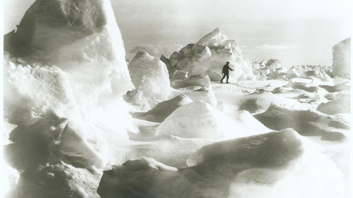 Solos en la inmensidad polar de la Antártida.