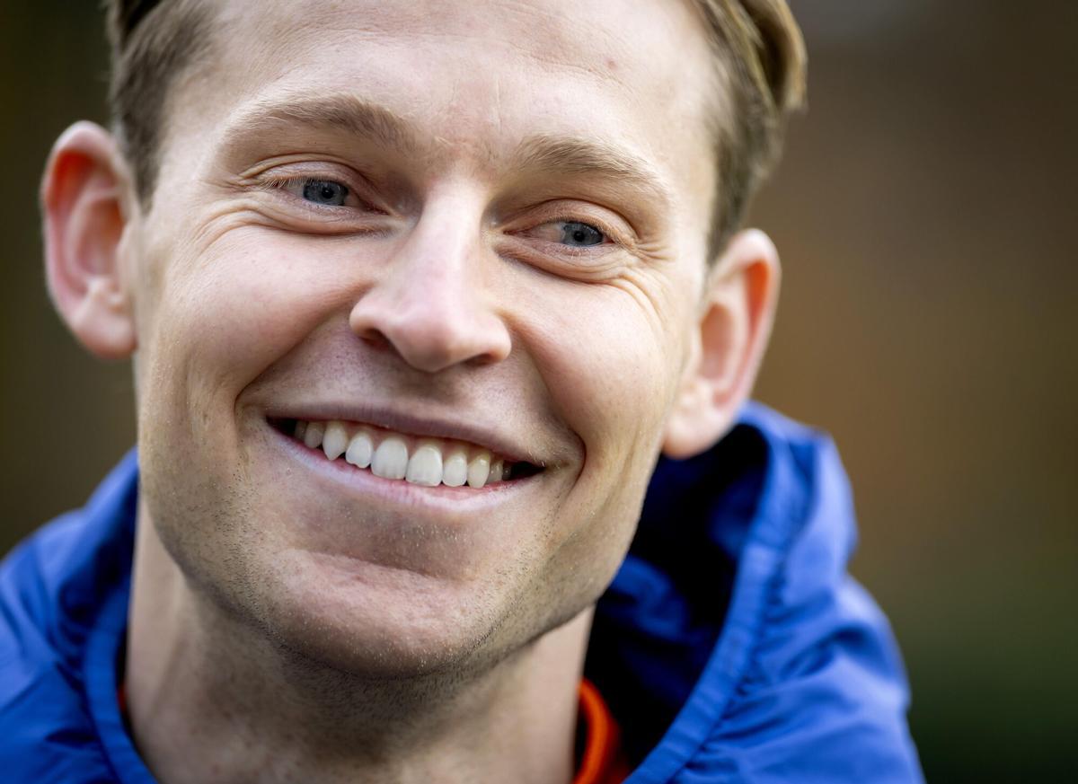 Frenkie de Jong, durante la concentración con Países Bajos