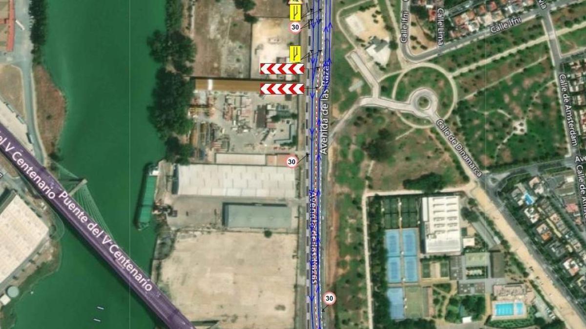 Mapa del corte previsto