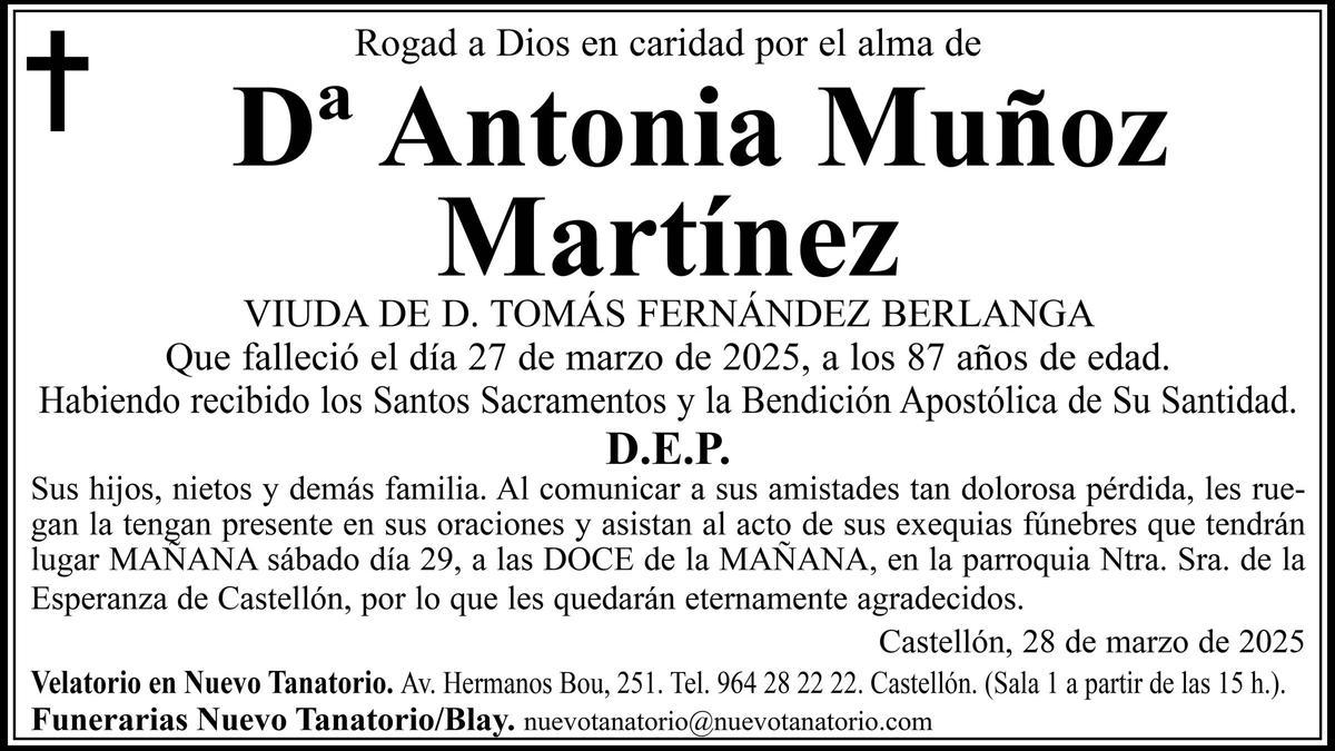 Dª Antonia Muñoz Martínez