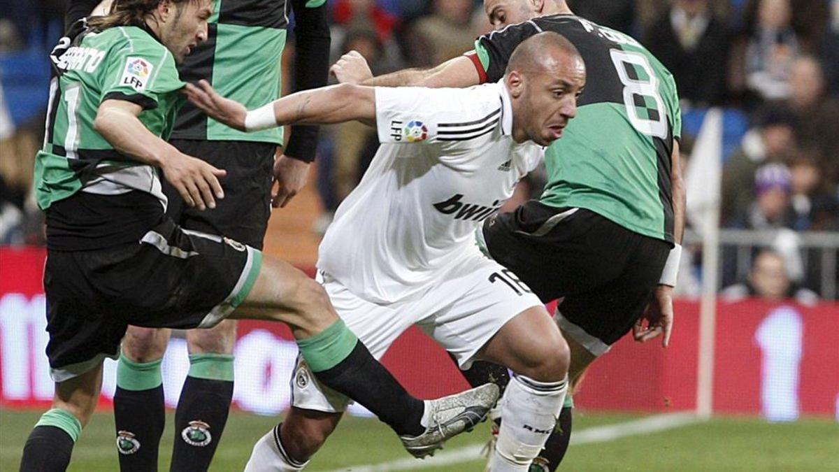 Julien Faubert en un partido ante el Racing de Santander