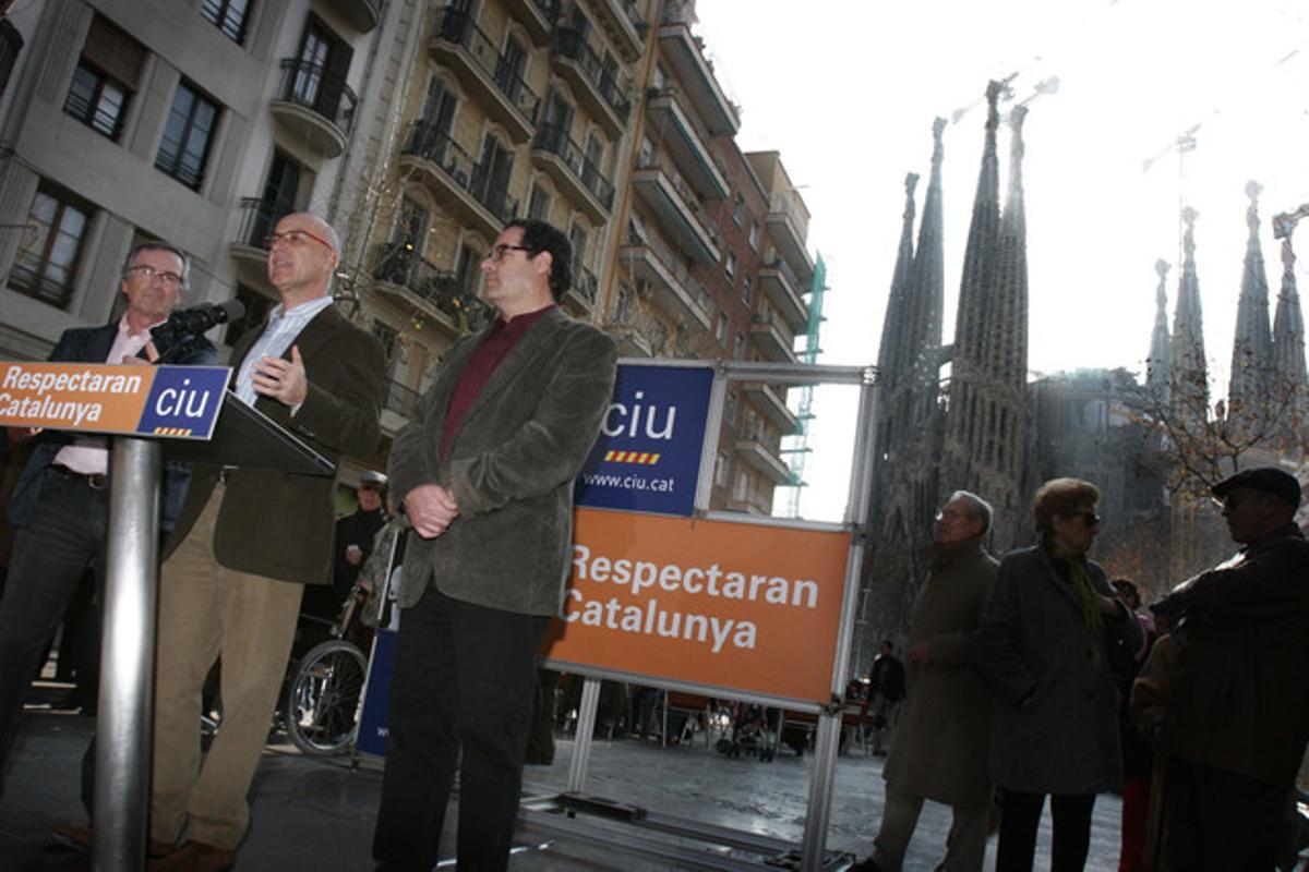 Xavier Trias i Duran Lleida, de CIU, en un acte davant de les obres de la Sagrada Família el gener del 2008.