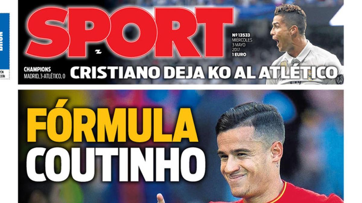 La portada de SPORT de hoy