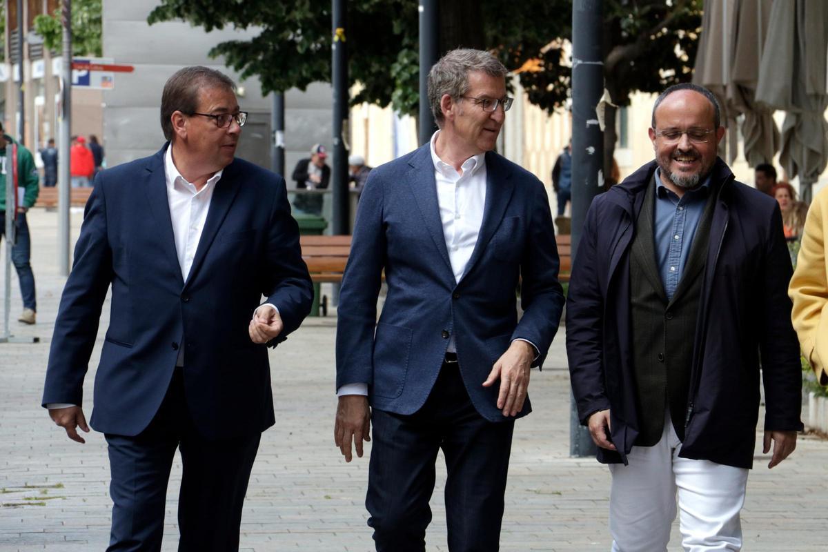 Jaume Veray, Alberto Núñez Feijóo y Alejandro Fernández.