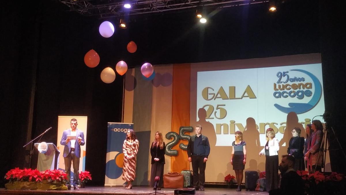 Imagen de un momento de la gala del 25 aniversario de Lucena Acoge.