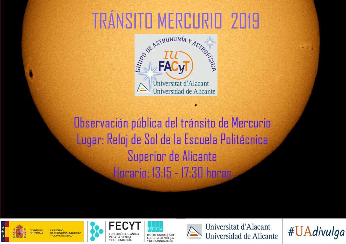 Observación pública en la Universidad de Alicante con motivo del tránsito de Mercurio
