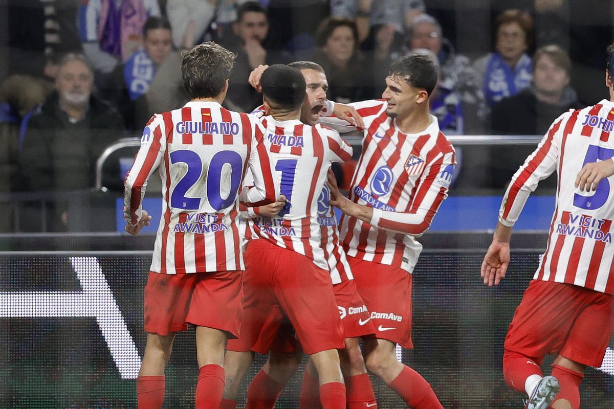 Griezmann celebra su gol ante el Deportivo.