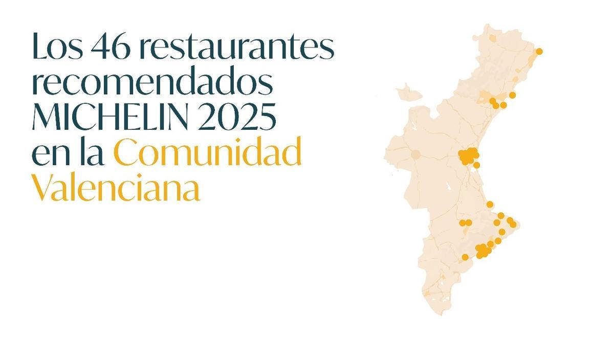 Los 46 restaurantes recomendados Michelin 2025 en la Comunidad Valenciana