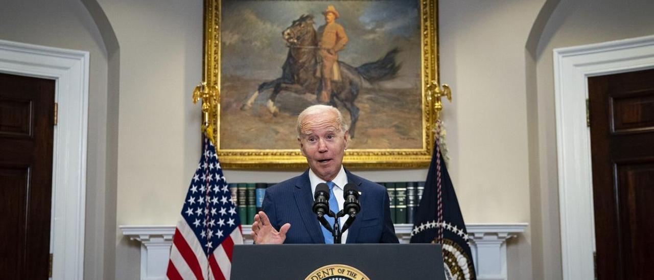 El presidente de EEUU, Joe Biden, durante la rueda de prensa que ha ofrecido este martes en la Casa Blanca.